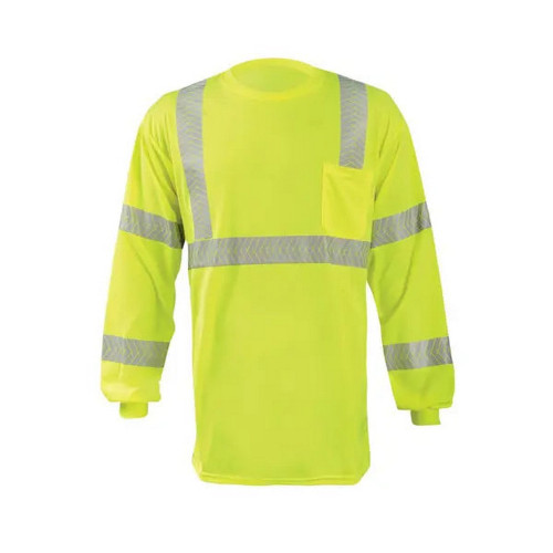 Occunomix LUX-TLSP3B-Y Long Sleeve Ocx Patented Segmented Tape T-Shirt W-Pocket Hi-Vis Yellow