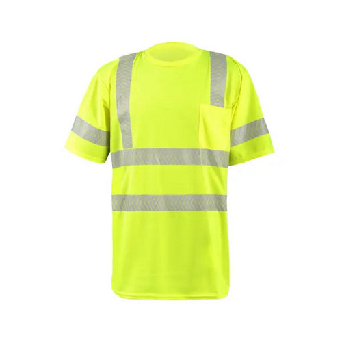 Occunomix LUX-TSSP3B-Y Short Sleeve Ocx Patented Segmented Tape T-Shirt W/Pocket Hi-Vis Yellow