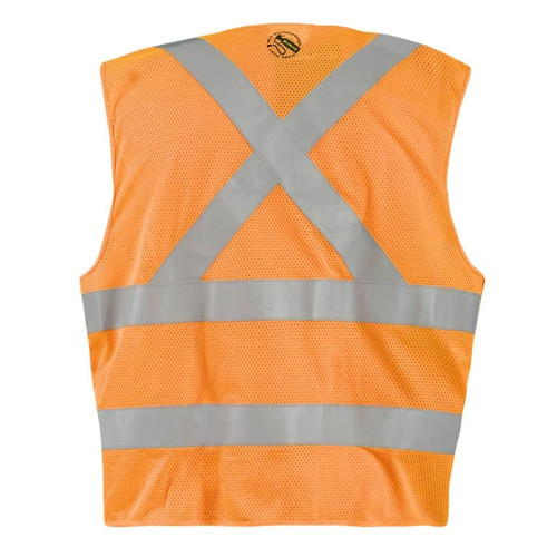 Occunomix TSE-IMBZX-O Mesh Self-Extinguishing X-Back Breakaway Vest W/Quick Release Zipper Hi-Vis Orange