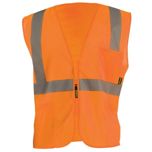 Occunomix TSE-IMZ-O Mesh Self-Extinguishing Vest W/Quick Release Zipper Hi-Vis Orange