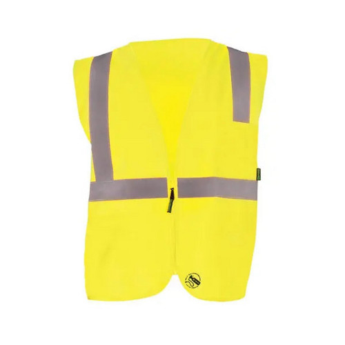 Occunomix TSE-ISZ-Y Solid Self-Extinguishing Vest W/Quick Release Zipper Hi-Vis Yellow