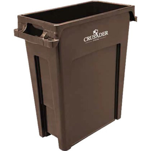 Quantum Storage Solutions CTH-23BN Crusader Thin Trash Can - 23 Gal. Brown