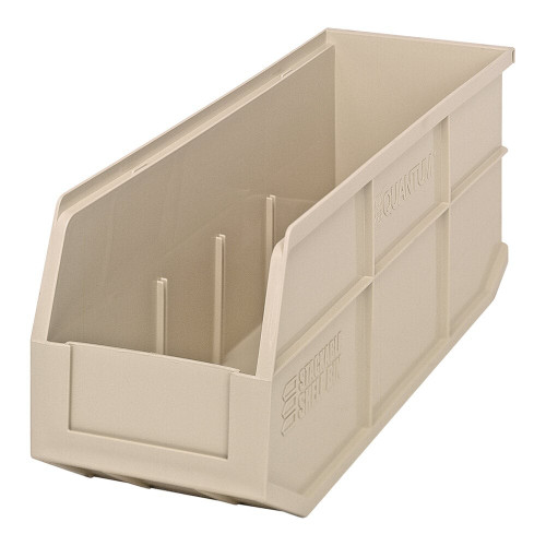 Quantum Storage Systems SSB461IV 18" x 6" x 7" Ivory Stackable Shelf Bin