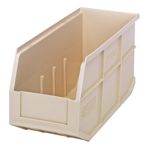 Quantum Storage Systems SSB441IV 14" x 6" x 7" Ivory Stackable Shelf Bin