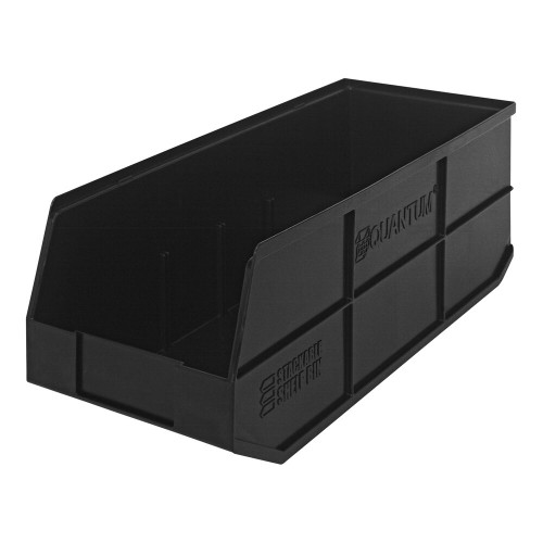 Quantum Storage Systems SSB483BK 20 1/2" x 8 1/4" x 7" Black Stackable Shelf Bin