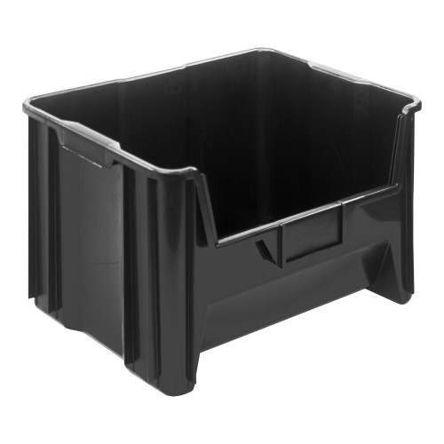 Quantum Storage Systems QGH700BR 15 1/4" x 19 7/8" x 12 7/16" Recycled Black Giant Stacking Container