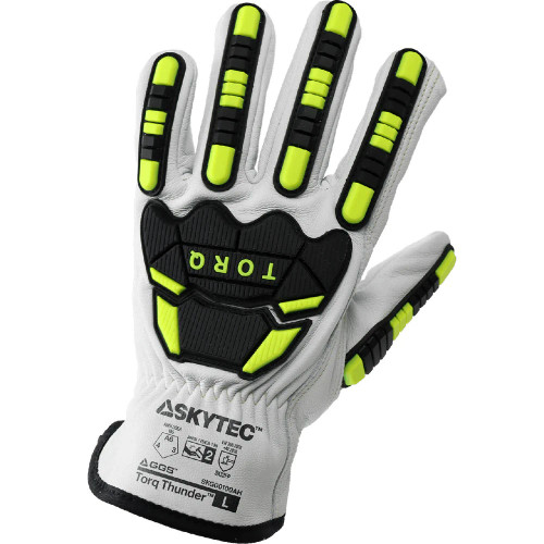 Global Glove SKG00100A Torq Thunder Cut and Impact Resistant Premium Goatskin Leather Gloves with Tuffalene UHMWPE Liner