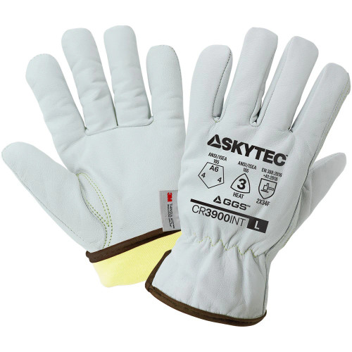 Global Glove CR3900INT Cut, Abrasion, and Puncture Resistant Grain Goatskin Insulated Gloves