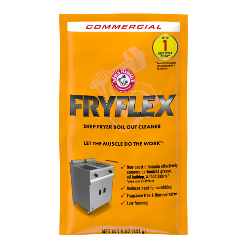 Arm & Hammer FryFlex Commercial Fryer Cleaner 33200-24002 White Granular Powder 5oz 36 / cs