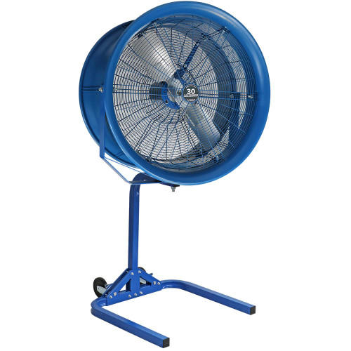 Patterson Fan PS30B High Velocity Fan, 30" 208-230V/460V, No Cord, Portable Stroller, Blue