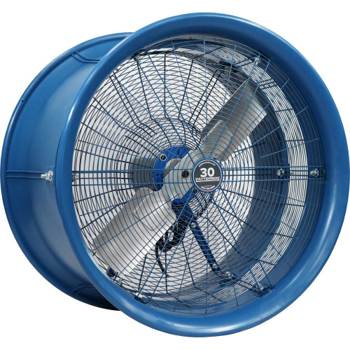 Patterson Fan CS30A High Velocity Fan, 30" 115V/208-230V, 12' Cord, Chain Suspended, Blue