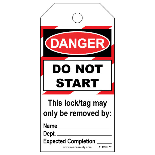 Reece Safety RLROLL52-100 DO NOT START - ROLL OF 100