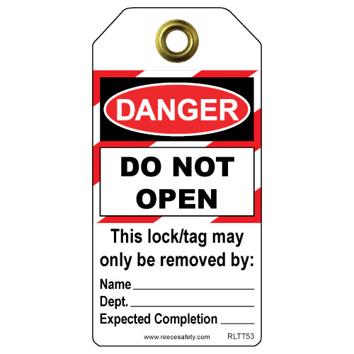 Reece Safety RLTT53 Danger - Do Not OpenTuff Tags (Pack of 10)