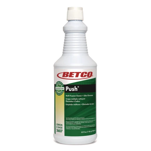 Betco 26071200 PUSH Bio-Active All Purpose Cleaner and Odor Eliminator, Lemon and Sage Scent, 32 oz. Bottle