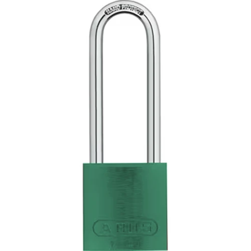 Zing Green 7200M Aluminum Safety Padlock, Keyed Different, 3" Shackle, 1-9/16", Green