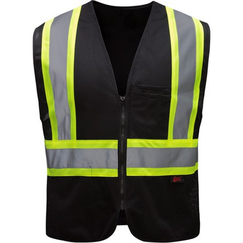 GSS Safety 3135 Enhanced Visibility Multi-Color Vest, Black