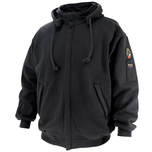 Black Stallion JF1331-BK 12 oz. AR/FR Cotton Full-Zip Hooded Sweatshirt, Black