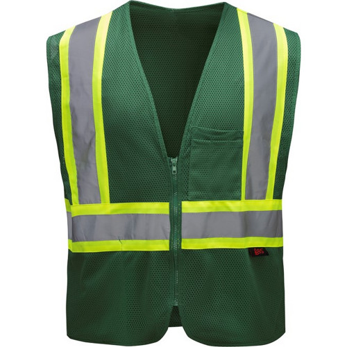 GSS Safety 3136 Enhanced Visibility Multi-Color Vest, Dark Green