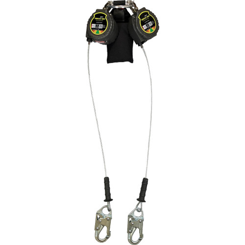 Miller MTL-LEP2-61 Twin Cable Edge Personal Fall Limiter with Aluminum Harness One Pin Connector and Steel Locking Snap Hook