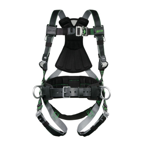 Miller RDT-QC-BDP Premium Full-Body Harness with DualTech™ Webbing, 5 Points of Adjustment, Back/Side D-Rings, Removable Belt and Quick-Connect Chest & Leg Buckles