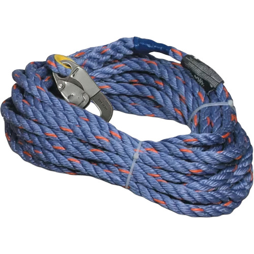 Miller 300L-Z7 Vertical Rope Lifeline, Polyester/Polypropylene Blend, with Locking Snap Hook and Thimble