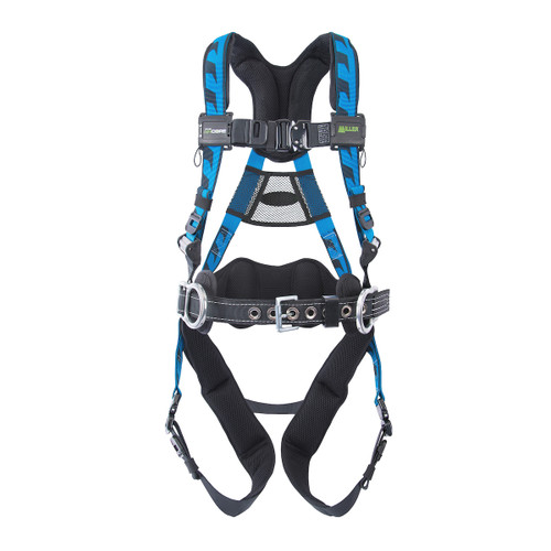 Miller ACA-QC-BDP Premium Breathable Full-Body Harness with Lightweight Aluminum Hardware, 5 Points of Adjustment, Back/Side D-Rings, Lumbar Pad and Quick-Connect Chest & Leg Buckles, Blue