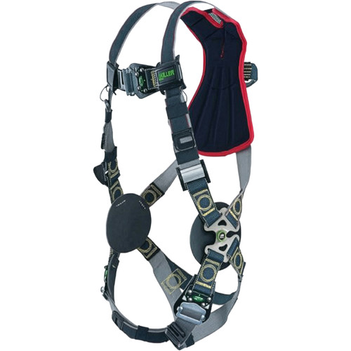 Miller RKNAR-QC Arc-Rated Premium full-body Harness with Kevlar/Nomex DualTech Webbing, 5 Points of Adjustment, Back D-Ring, Sub-Pelvic Strap and Quick-Connect Chest & Leg Buckles