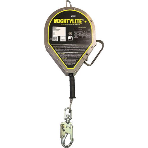 Miller MML-OGC1-02 Self-Retracting Lifeline with Galvanized Steel Cable, Steel Carabiner and Steel Swivel Snap Hook