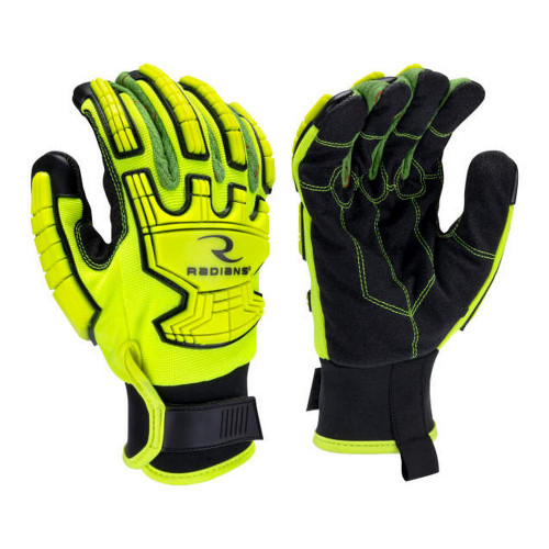 Radians RWG140 Hi-Vis Textured PVC Palm A2 Cut Glove with TPR Impact Protection