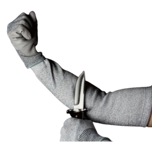 Stalwart Safety A4SPS-18T - ANSI Cut Level A4 HPPE-Stainless Steel Taper Knit Sleeve, 18" With Thumbhole