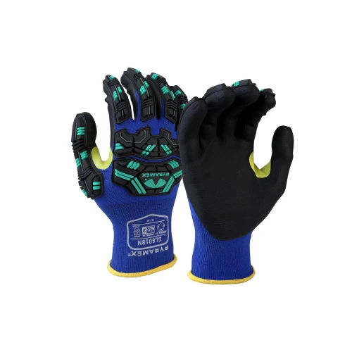 Pyramex Safety GL601B Micro-Foam Nitrile Level 2 Impact Gloves