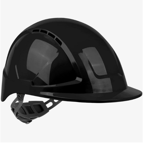 Global Glove SKHUS041BZ Radius Vented Standard Peak Cap Brim Style Hard Hat With Six-Point Ratchet Suspension - Black