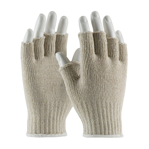 PIP 35-C119 Medium Weight Seamless Knit Cotton / Polyester Glove - Half-Finger