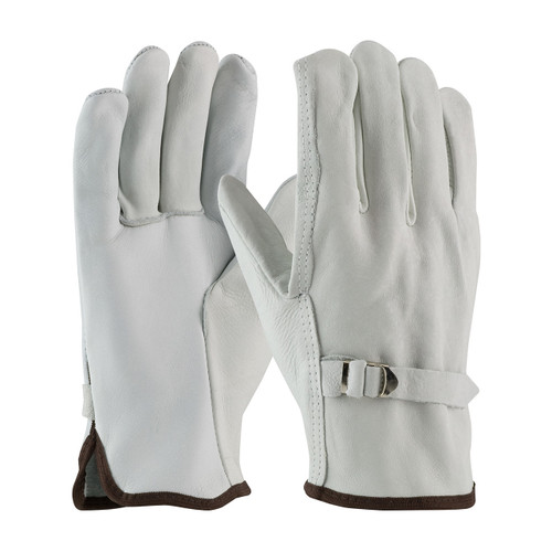 PIP 68-158 Superior Grade Top Grain Cowhide Leather Drivers Glove with Pull Strap Closure - Straight Thumb
