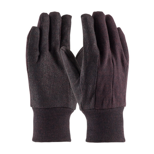 PIP 95-809PD Regular Weight Cotton Jersey Glove with PVC Dot Grip on Palm, Thumb and Forefinger - Men's