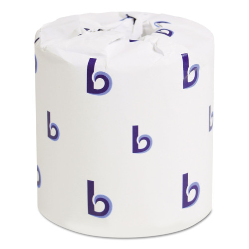 Boardwalk BWK6155B Two-Ply Toilet Tissue, White, 4 1/2 x 4 1/2 Sheet, 500 Sheets/Roll, 96 Rolls/CT