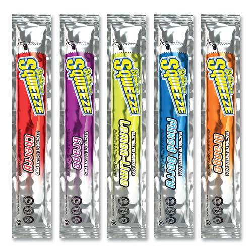 Sqwincher 690-159060962 Sqweeze Freeze Pops, Assorted Flavors, 3oz Packets, 150/Case
