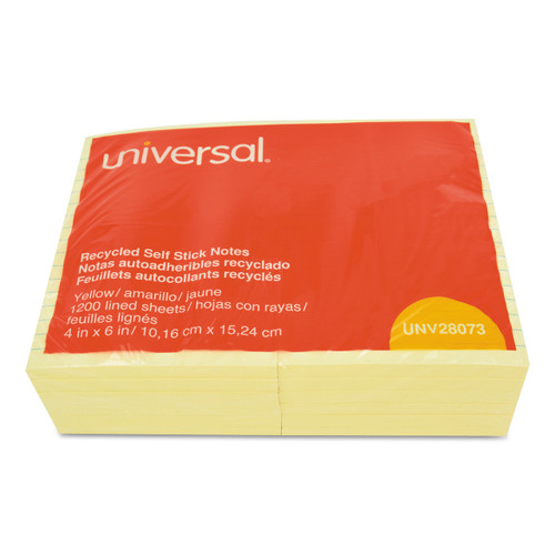 Universal Self-Stick Note Pads, 3 x 3, Yellow, 100-Sheet, 12/Pack (35668)