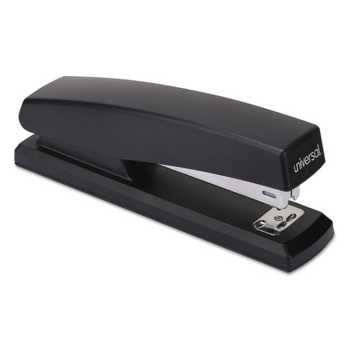 Universal UNV43118 Economy Full-Strip Stapler, 20-Sheet Capacity, 3" Throat, Black