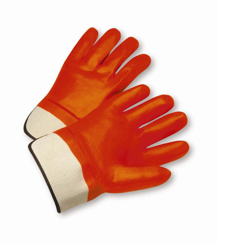 PIP Global Safety 1017OR Large Safety Orange PVC Coated Gloves