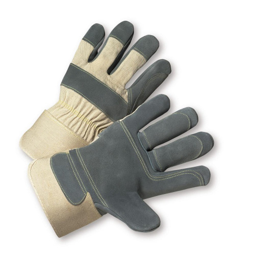 PIP Global Safety 500DP-AA Premium Split Cowhide Leather Double Palm Gloves