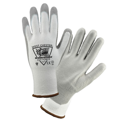 PIP Global Safety 713CFHGWU/2XS XXSmall Barracuda White HPPE shell with grey PU dip cut protection gloves