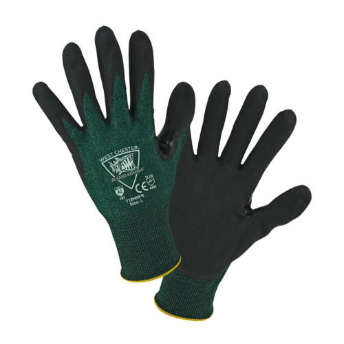PIP Global Safety 718HNFR/XS XSmall Green HPPE Gloves w/ Black Nitrile Foam Coating