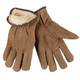 MCR Safety 3170S Driver Glove, Brown Split Cow Leather, Pile Lined, Keystone Thumb