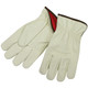 MCR Safety 3750S Driver Glove, Synthetic Leather, Beige Split Cow Texture, Red Fleece Lined