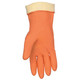 MCR Safety 5430S 28 mil Flock Lined, Orange Neoprene/Latex Blend, 12" Length, Straight Cuff