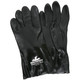 MCR Safety 6212S Double Dip Sandy Black PVC, 12" Premium, Interlock Lined, Guanlet Cuff, ActiFresh