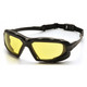 Pyramex Safety SBG5030DT Highlander Plus - Black-Gray Frame/Amber Anti-Fog Lens Safety Glasses