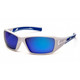 Pyramex Safety SWBL10465D White/Blue Frame/Ice Blue Mirror Lens Safety Glasses