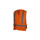 Pyramex Safety RCA2520SE Safety Vest - Hi-Vis Orange Vest with Reflective Tape - Self-Extinguishing ANSI Type R Class 2